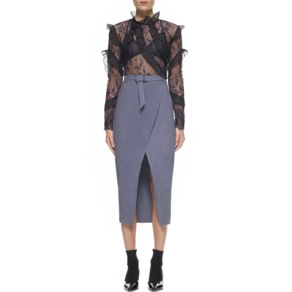 Self-Portrait Blue/purple/ gray Pencil Skirt - Picture 1 of 6